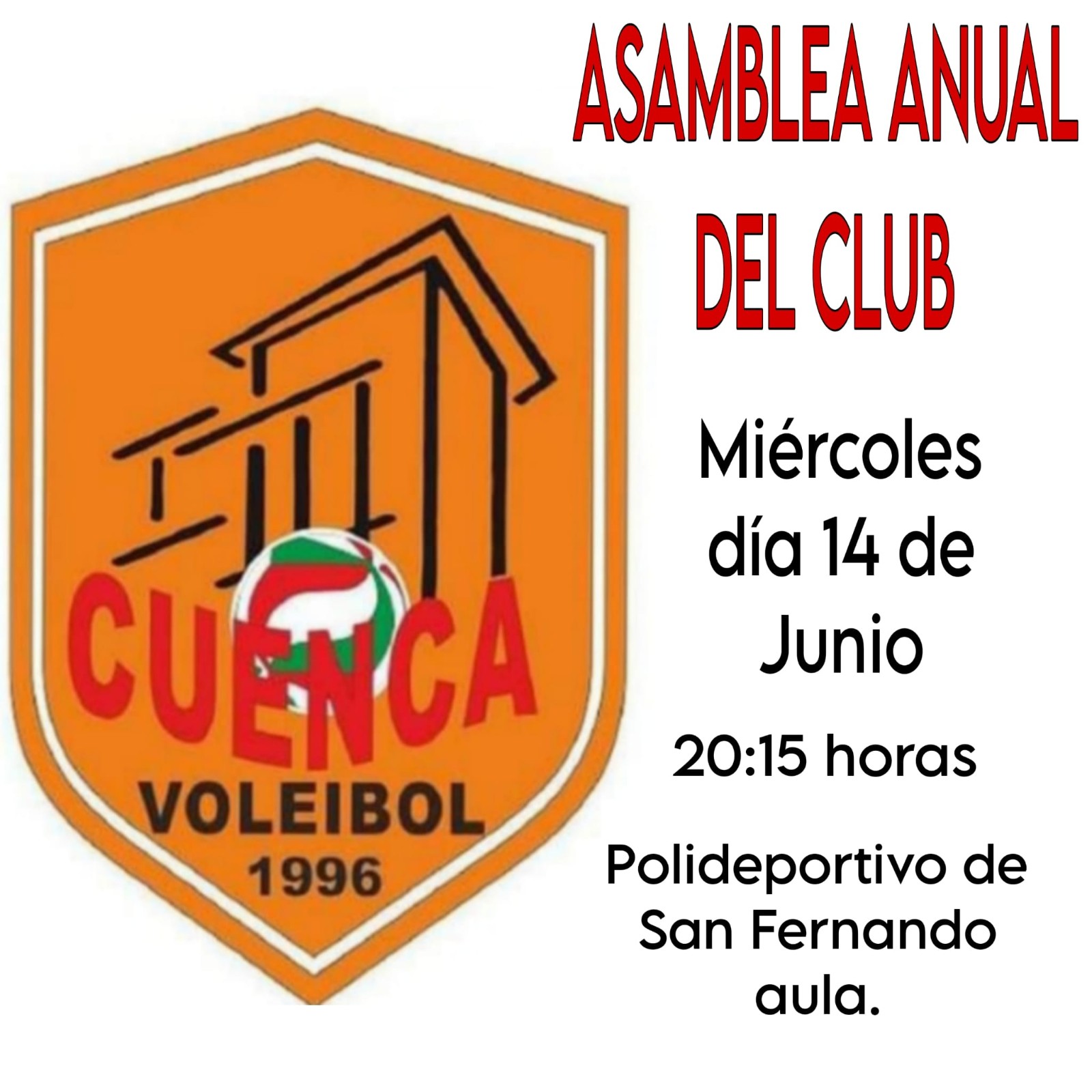 ASAMBLEA ANUAL DEL CLUB VOLEIBOL CUENCA