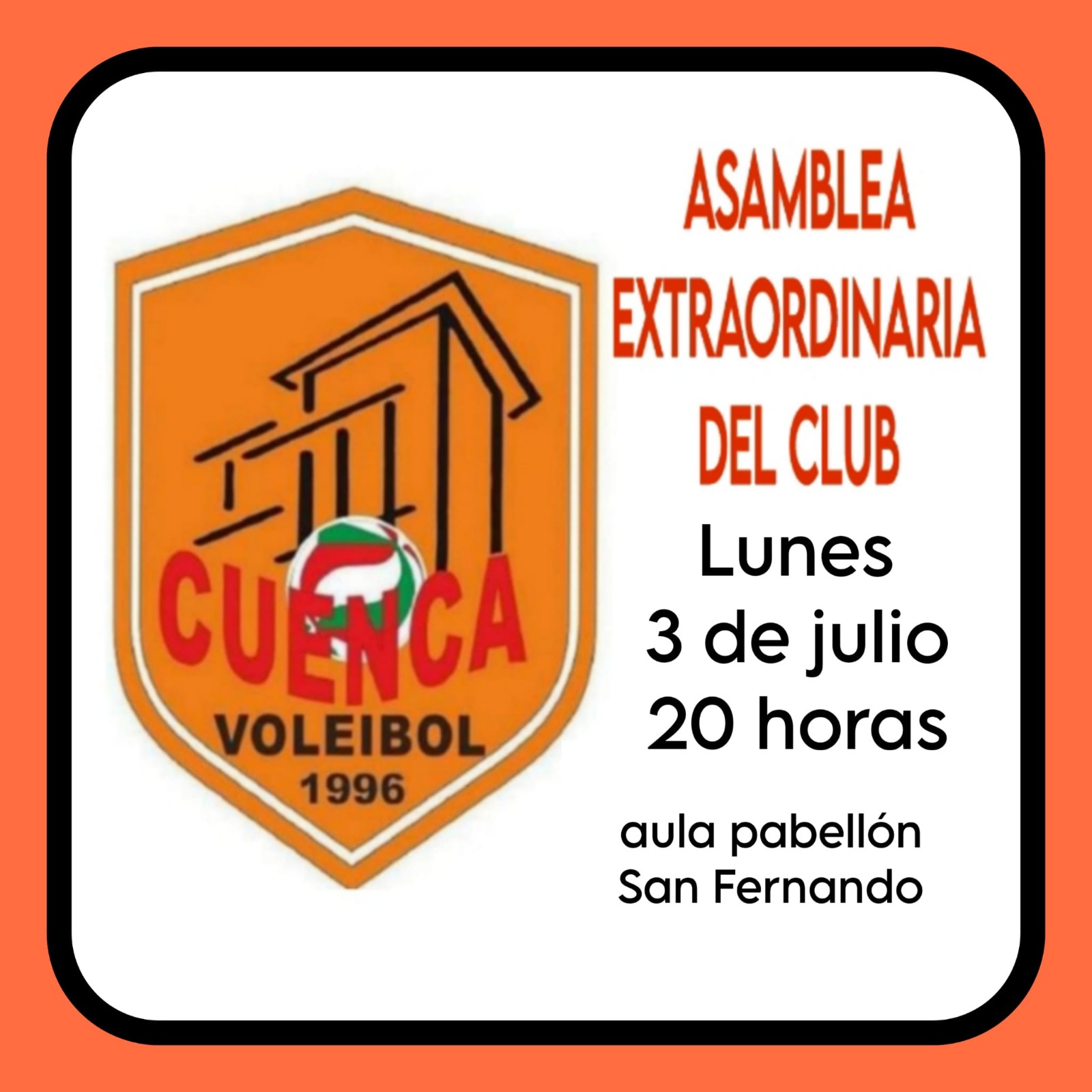 ASAMBLEA EXTRAORDINARIA DEL CV CUENCA
